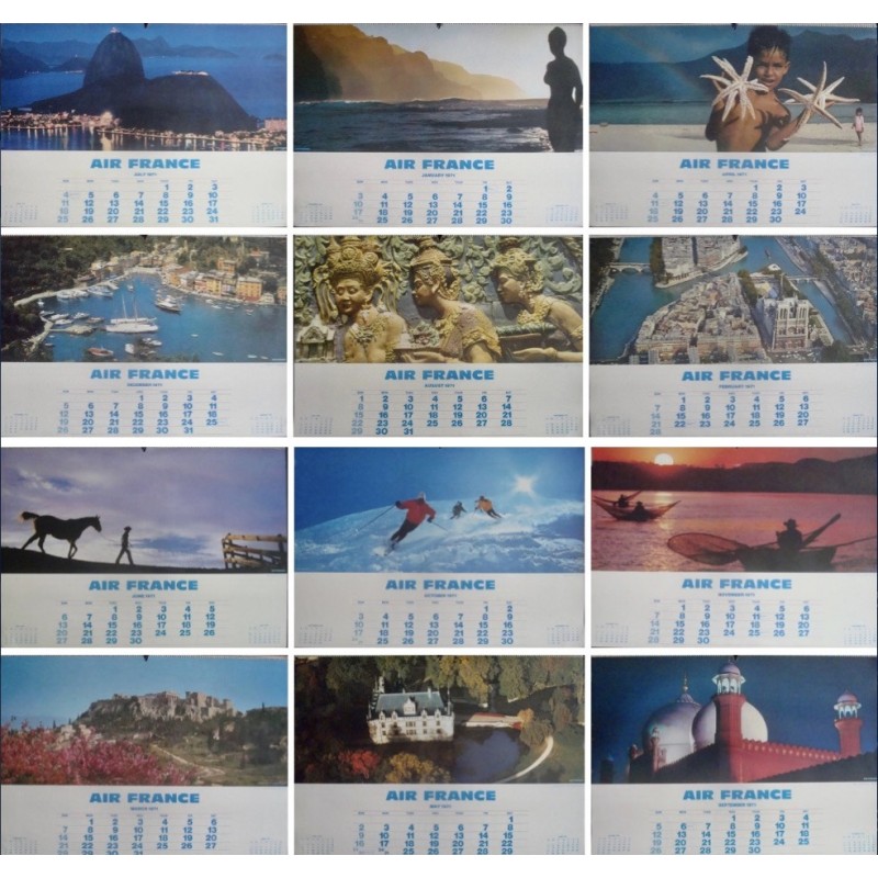 Air France Calendar 1971