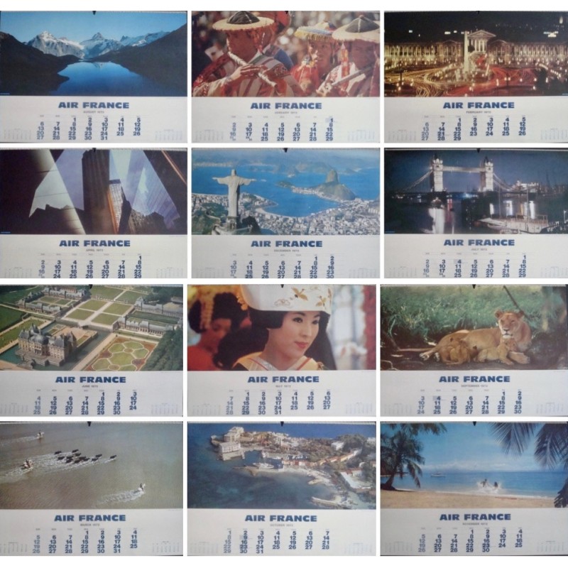 Air France Calendar 1972