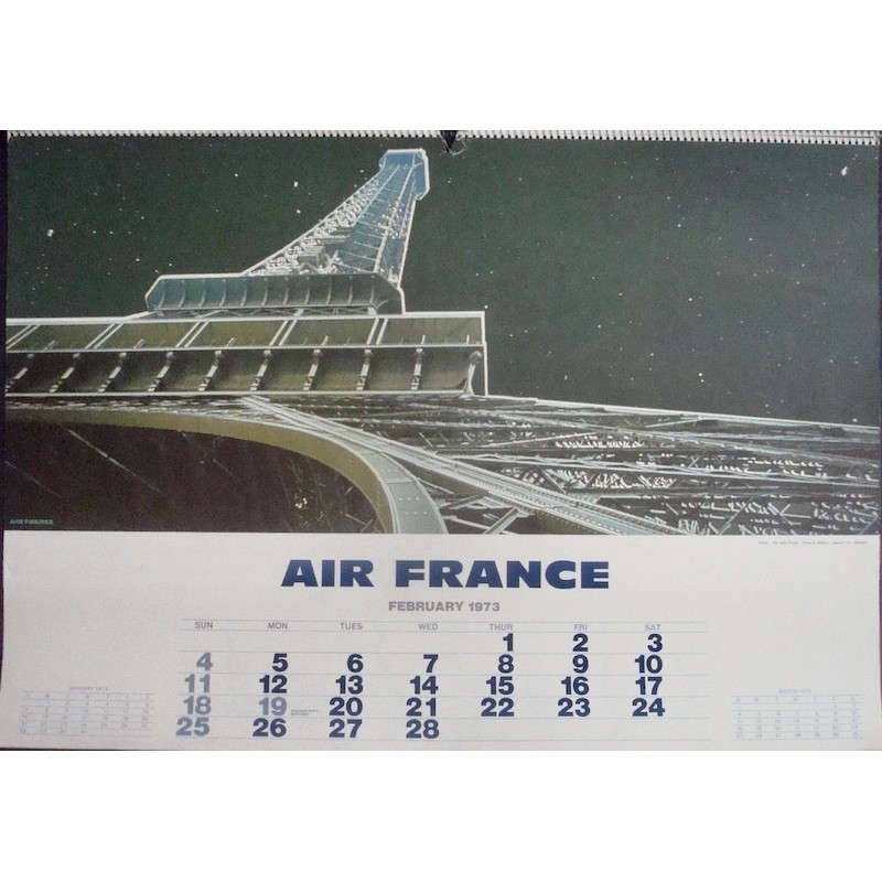 Air France 1973 calendar illustraction Gallery