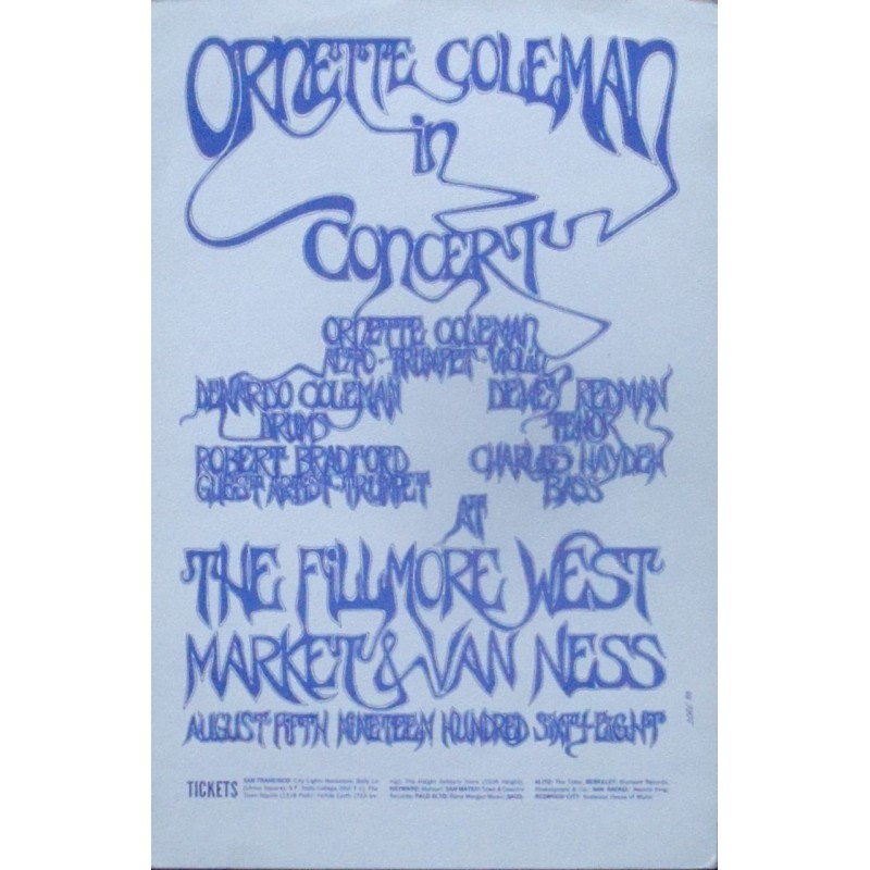 Ornette Coleman: Fillmore West 1968 (Handbill)