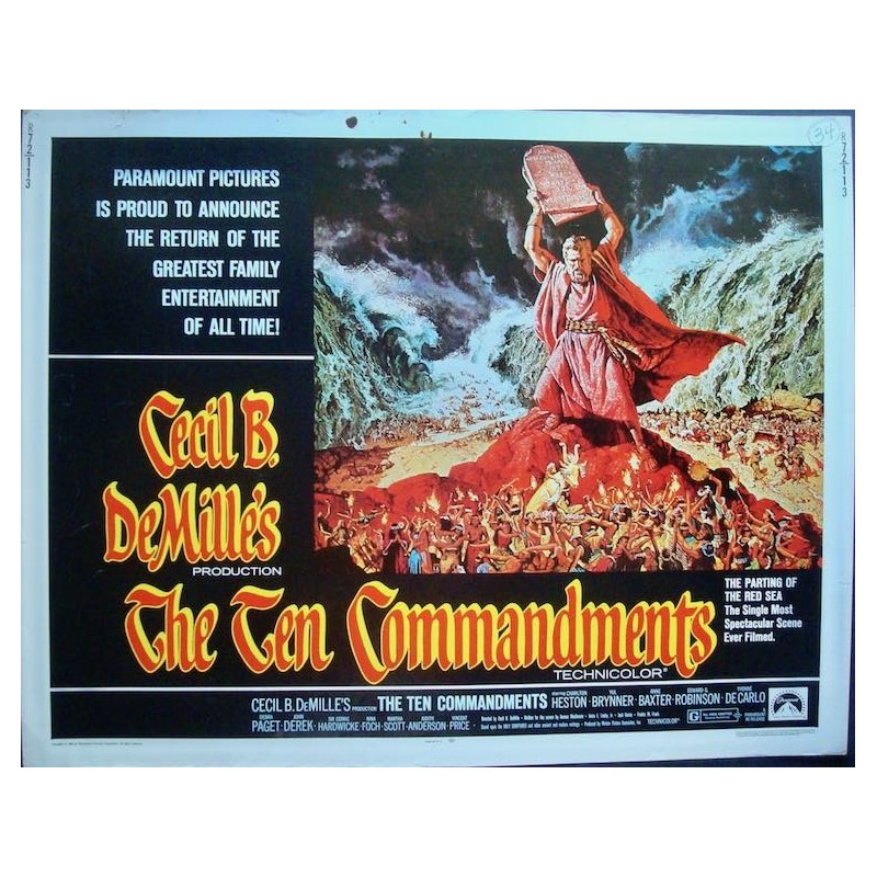 The Ten Commandments half sheet movie poster - illustraction Gallery