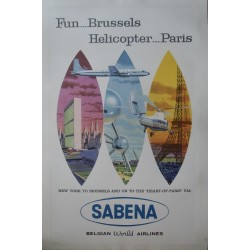 Sabena Fun Brussels Helicopter Paris (1963 - LB)