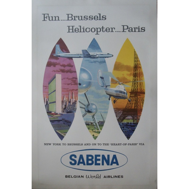 Sabena Fun Brussels Helicopter Paris (1963 - LB)