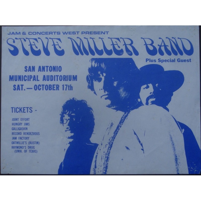 Steve Miller Band 1970 San Antonio concert handbill - illustraction Gallery