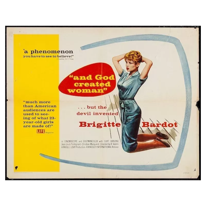 Et Dieu crea la femme (And God Created Woman) half sheet movie poster - illustraction Gallery