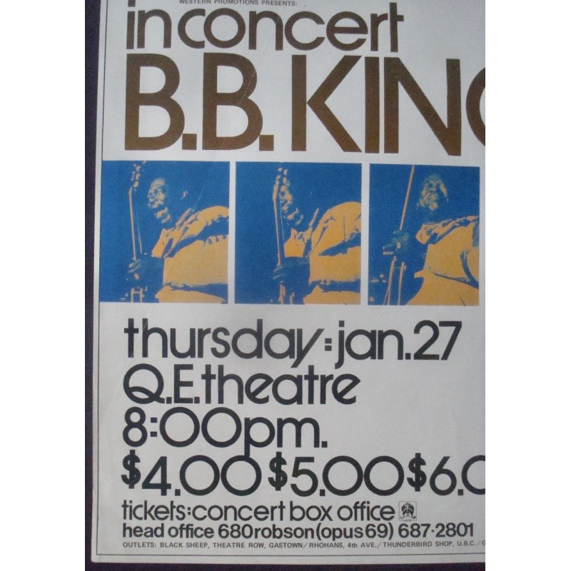 B.B. King 1972 Vancouver Concert Poster - Illustraction Gallery