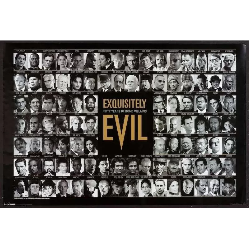 James Bond Exquisitely Evil villains movie poster - illustraction Gallery