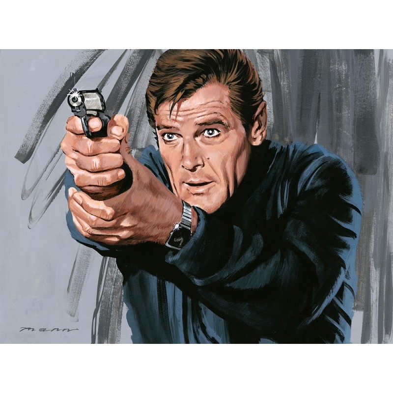 James Bond Roger Moore limited edition print by Paul Mann ...