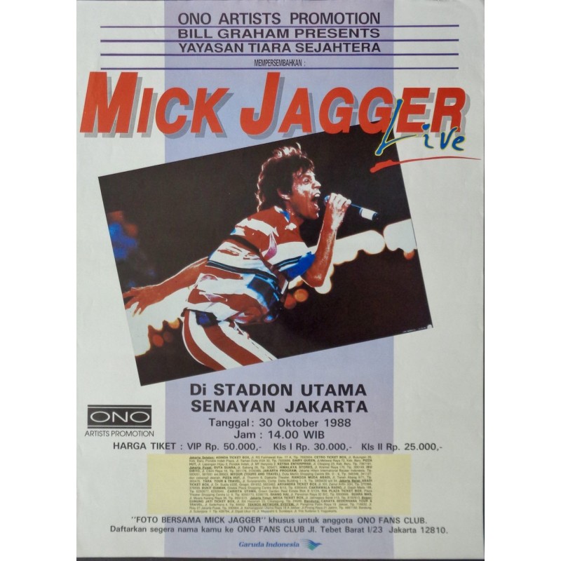 Mick Jagger: Jakarta 1988