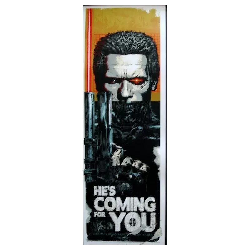 Terminator He's Coming For You limited edition print by Rhys Cooper - illustraction Gallery