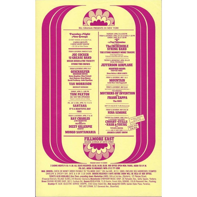 Fillmore East 1970 Spring (Handbill)