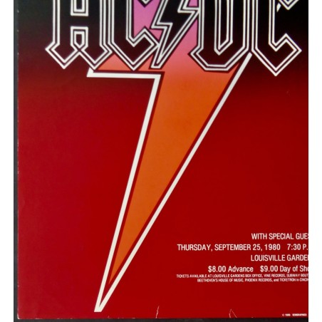 AC DC 1980 Louisville concert poster - illustraction Gallery