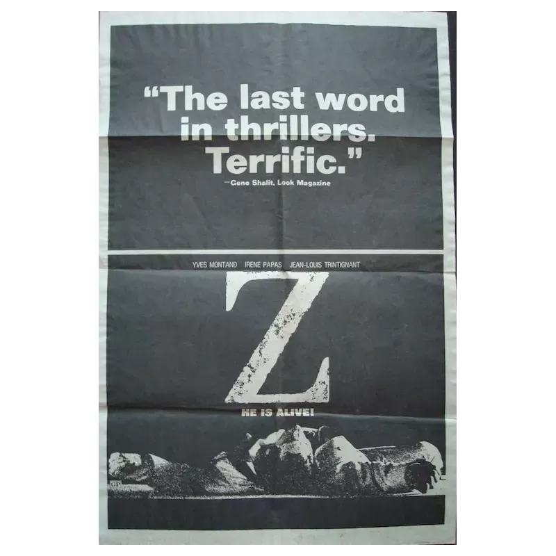 Z (Zed) one sheet movie poster style B - Illustraction Gallery