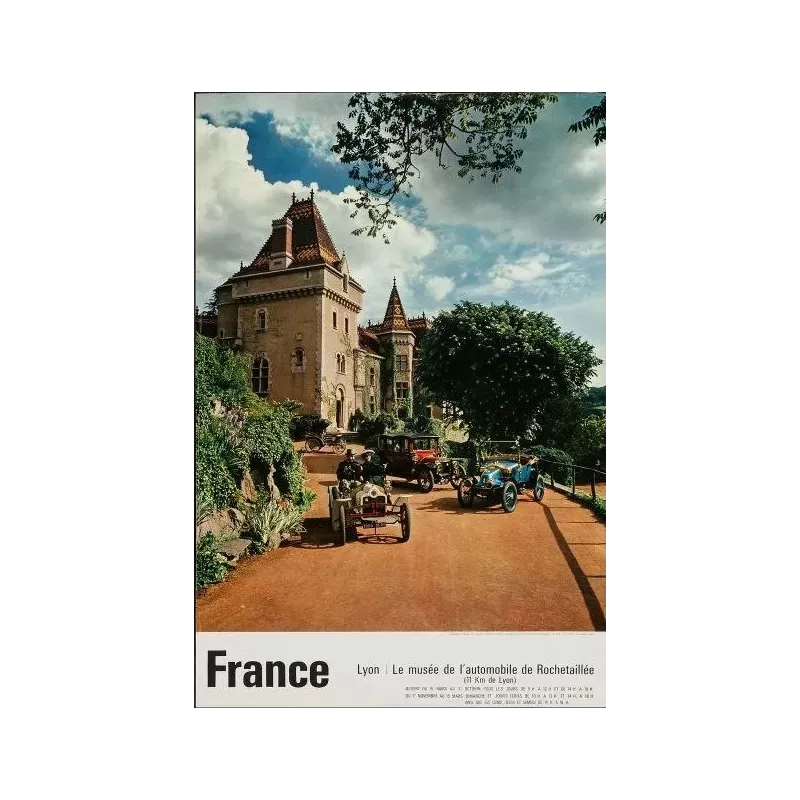Lyon Musee de l'automobile vintage sixties French travel poster - Illustraction Gallery
