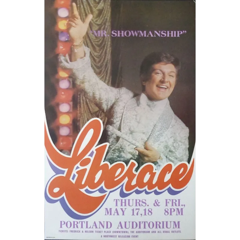 Liberace 1973 Portland concert poster - illustraction Gallery