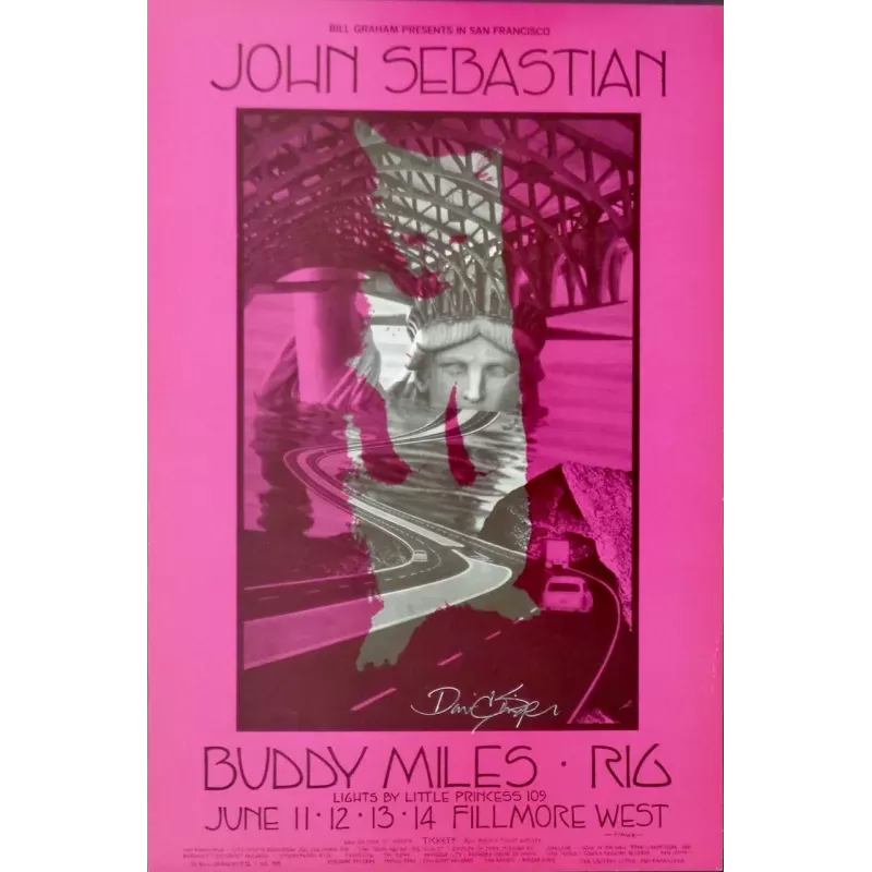 John Sebastian Fillmore West BG238 concert poster - illustraction Gallery