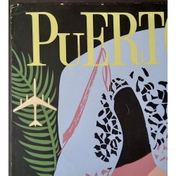 Delta Airlines Puerto Rico original 1962 travel poster - illustraction Gallery