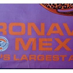 Aeronaves de Mexico Baja California original 1972 travel poster - illustraction Gallery