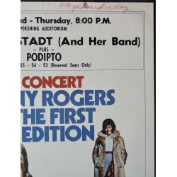 Kenny Rogers and Linda Ronstadt 1971 Lincoln concert poster - illustraction Gallery