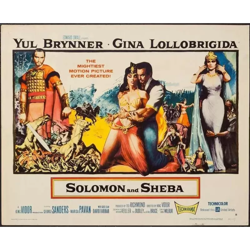 Solomon And Sheba half sheet movie poster - illustraction Gallery