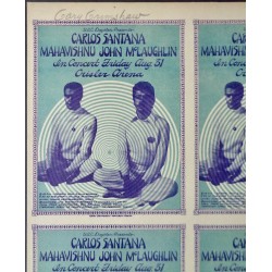 Santana and Mahavishnu 1973 Ann Arbor uncut concert handbill - illustraction Gallery