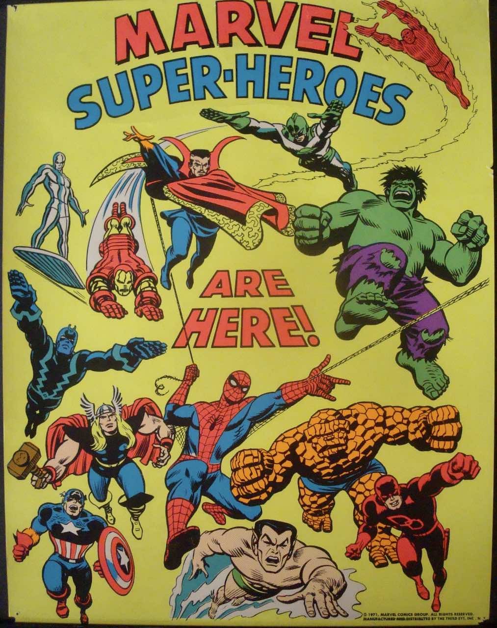 Marvel Super-Heroes Are Here (Marvel Black light poster)