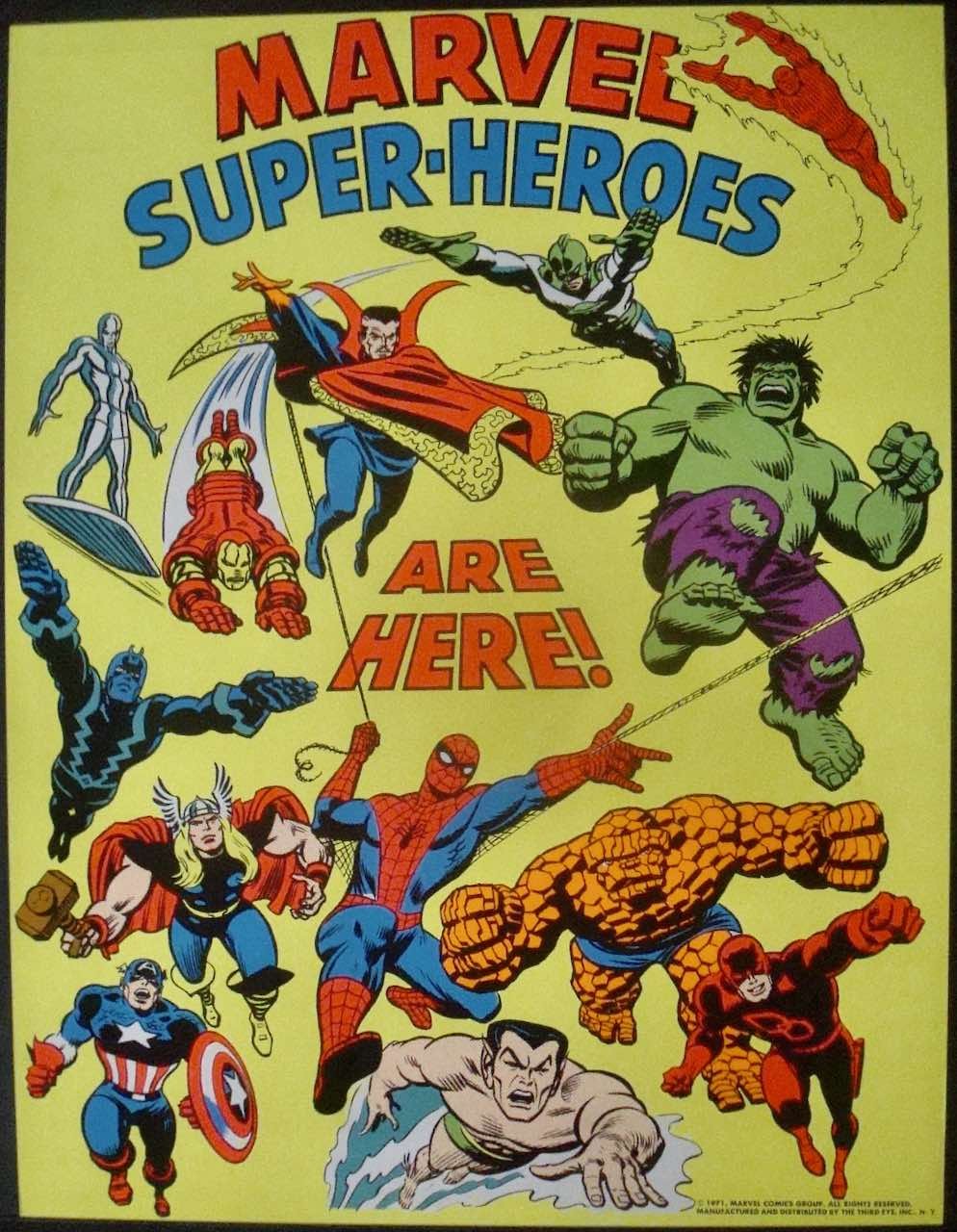 Marvel Super-Heroes Are Here (Marvel Black Light Poster)